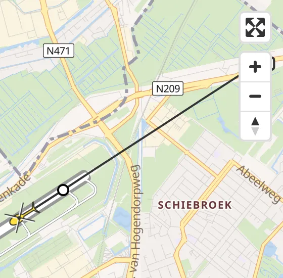 Vlucht Traumahelikopter PH-HVB van Rotterdam naar Rotterdam The Hague Airport op zondag 27 oktober 2024 18:53