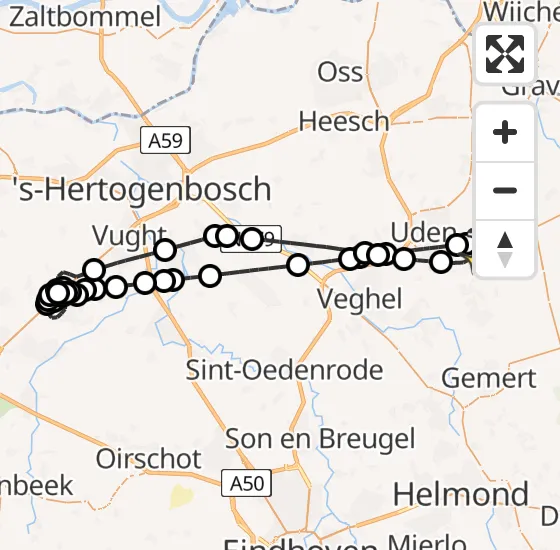 Vlucht Politiehelikopter PH-PXD van Vliegbasis Volkel naar Vliegbasis Volkel op maandag 28 oktober 2024 7:24