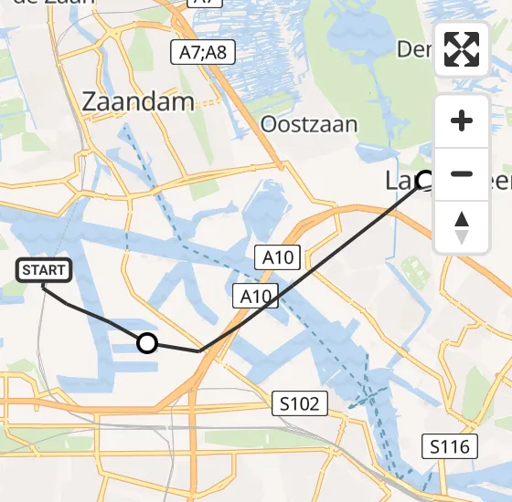 Vlucht Traumahelikopter PH-LLN van Amsterdam Heliport naar Landsmeer op maandag 28 oktober 2024 9:11