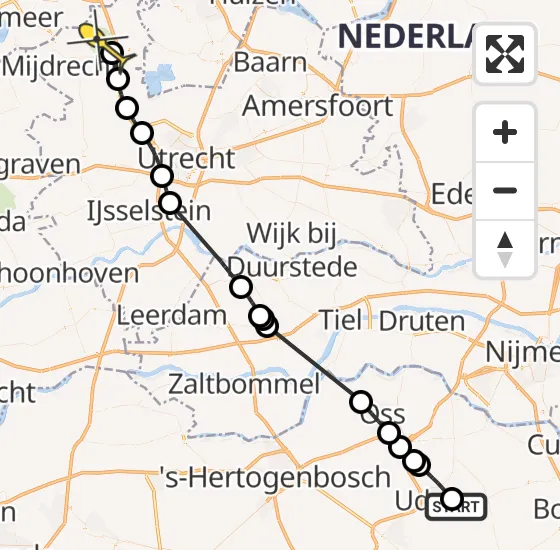 Vlucht Politiehelikopter PH-PXA van Vliegbasis Volkel naar Vinkeveen op maandag 28 oktober 2024 9:33