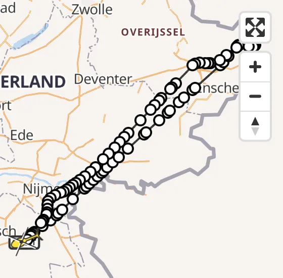 Vlucht Politiehelikopter PH-PXD van Vliegbasis Volkel naar Vliegbasis Volkel op maandag 28 oktober 2024 13:21