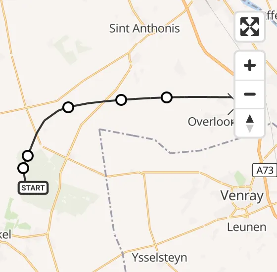 Vlucht Traumahelikopter PH-MAA van Milheeze naar Overloon op maandag 28 oktober 2024 17:26