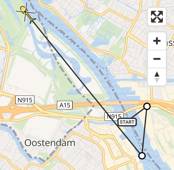 Vlucht Traumahelikopter PH-HVB van Hendrik-Ido-Ambacht naar Ridderkerk op maandag 28 oktober 2024 20:24