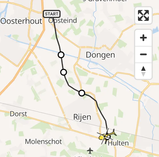 Vlucht Traumahelikopter PH-MAA van Oosteind naar Vliegbasis Gilze-Rijen op dinsdag 29 oktober 2024 10:36