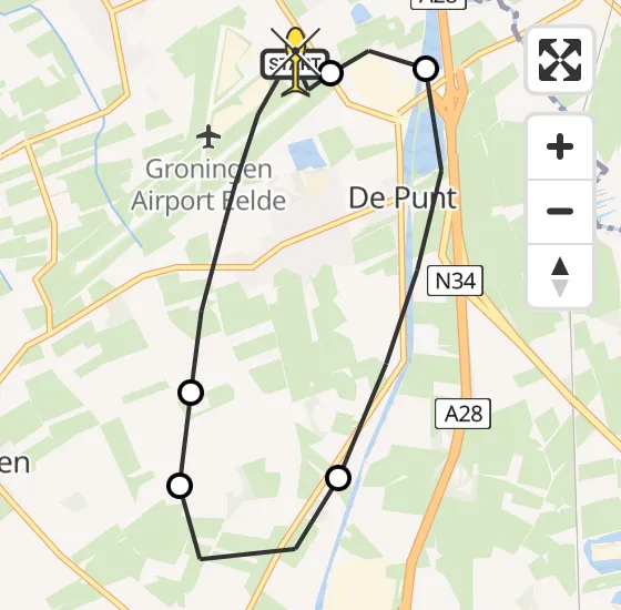 Vlucht Traumahelikopter PH-TTR van Groningen Airport Eelde naar Groningen Airport Eelde op dinsdag 29 oktober 2024 10:59