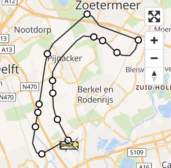 Vlucht Politiehelikopter PH-PXE van Rotterdam The Hague Airport naar Rotterdam The Hague Airport op dinsdag 29 oktober 2024 13:45