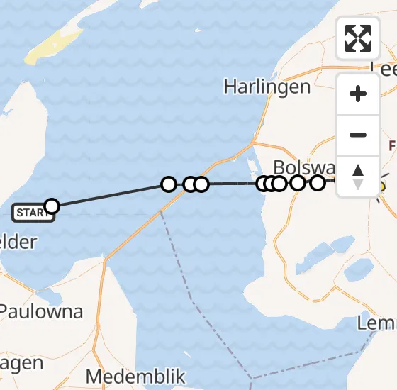 Vlucht Ambulancehelikopter PH-OOP van Den Helder naar Ysbrechtum op dinsdag 29 oktober 2024 14:10