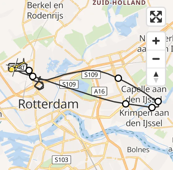 Vlucht Traumahelikopter PH-HVB van Rotterdam The Hague Airport naar Rotterdam The Hague Airport op dinsdag 29 oktober 2024 16:35