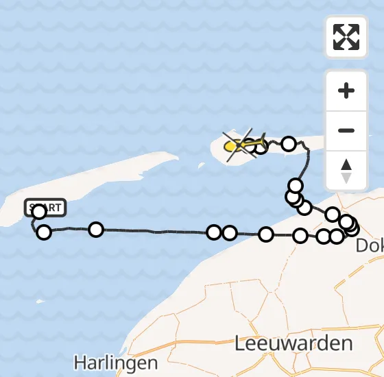 Vlucht Ambulancehelikopter PH-OOP van Hee naar Ameland Airport Ballum op dinsdag 29 oktober 2024 17:26