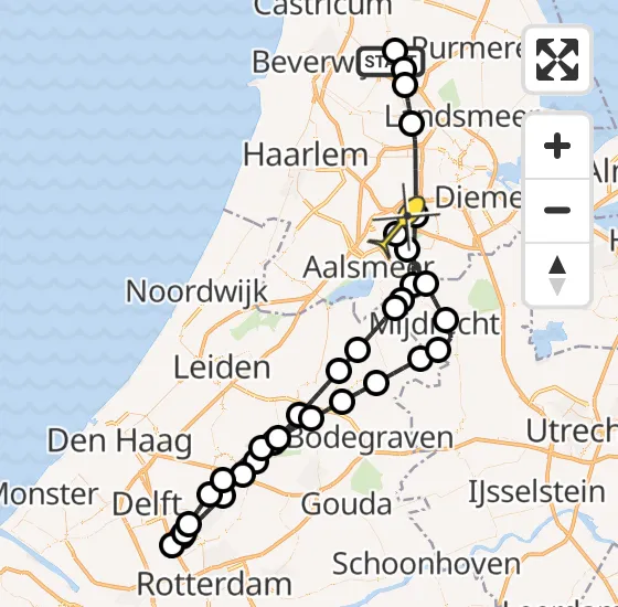 Vlucht Politiehelikopter PH-PXX van Wormerveer naar Schiphol op dinsdag 29 oktober 2024 22:22