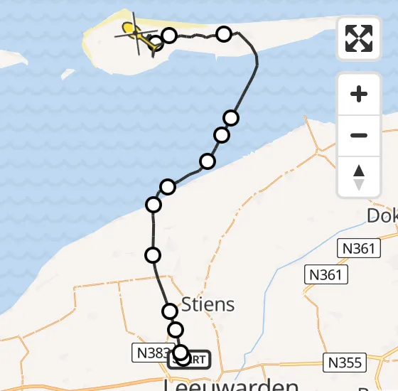 Vlucht Ambulancehelikopter PH-OOP van Vliegbasis Leeuwarden naar Ameland Airport Ballum op woensdag 30 oktober 2024 1:03