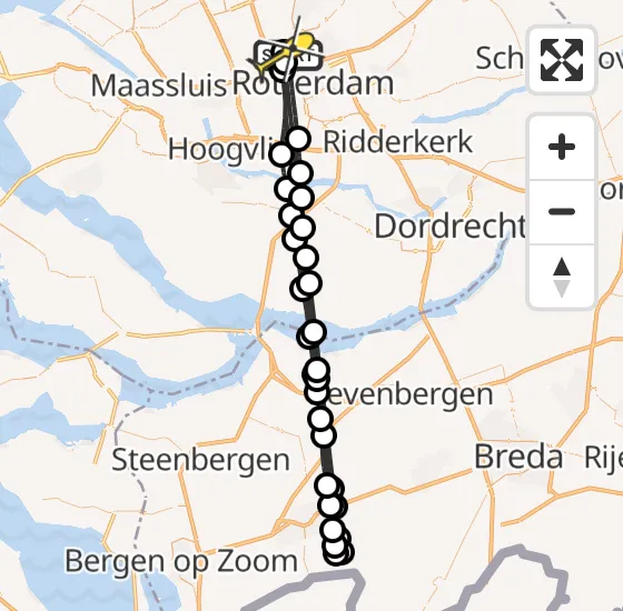 Vlucht Traumahelikopter PH-HVB van Rotterdam The Hague Airport naar Rotterdam The Hague Airport op woensdag 30 oktober 2024 11:05