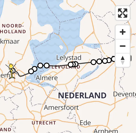 Vlucht Traumahelikopter PH-LLN van Zwolle naar Amsterdam Heliport op woensdag 30 oktober 2024 14:47