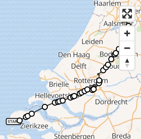 Vlucht Politiehelikopter PH-PXX van Burgh-Haamstede naar Schiphol op woensdag 30 oktober 2024 15:02