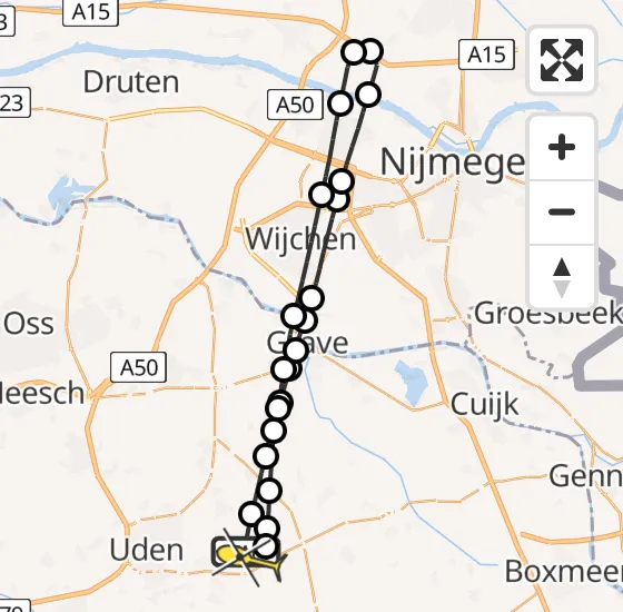 Vlucht Traumahelikopter PH-MAA van Vliegbasis Volkel naar Vliegbasis Volkel op woensdag 30 oktober 2024 15:12