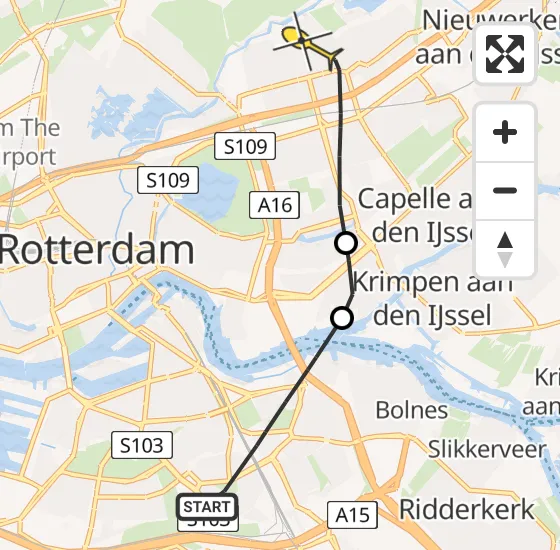 Vlucht Politiehelikopter PH-PXX van Rotterdam naar Rotterdam op woensdag 30 oktober 2024 16:04