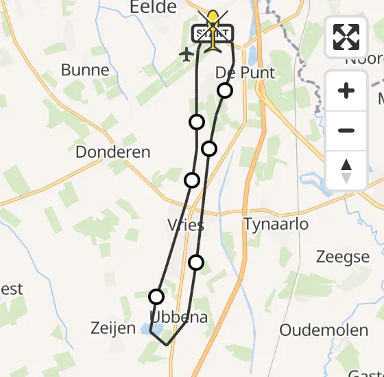 Vlucht Traumahelikopter PH-TTR van Groningen Airport Eelde naar Groningen Airport Eelde op woensdag 30 oktober 2024 16:50