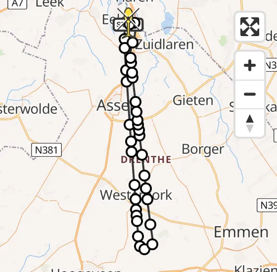 Vlucht Traumahelikopter PH-TTR van Groningen Airport Eelde naar Groningen Airport Eelde op woensdag 30 oktober 2024 17:40