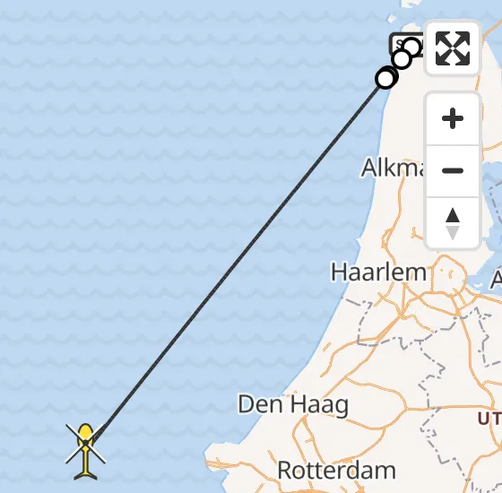 Vlucht Kustwachthelikopter PH-SAR van Vliegveld De Kooy naar  op woensdag 30 oktober 2024 23:31