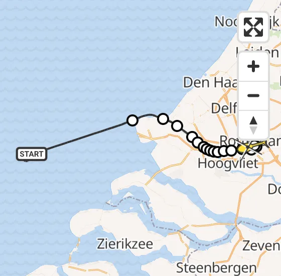 Vlucht Kustwachthelikopter PH-SAR van  naar Erasmus MC op donderdag 31 oktober 2024 0:40