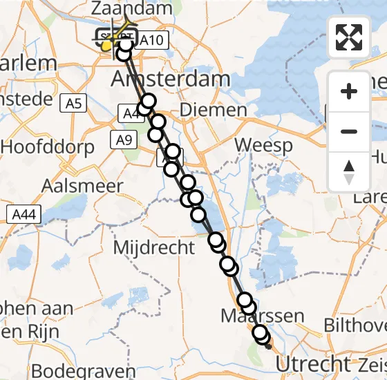 Vlucht Traumahelikopter PH-LLN van Amsterdam Heliport naar Amsterdam Heliport op donderdag 31 oktober 2024 9:21