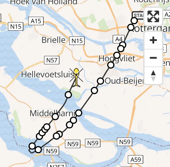 Vlucht Traumahelikopter PH-HVB van Rotterdam The Hague Airport naar Abbenbroek op donderdag 31 oktober 2024 11:01