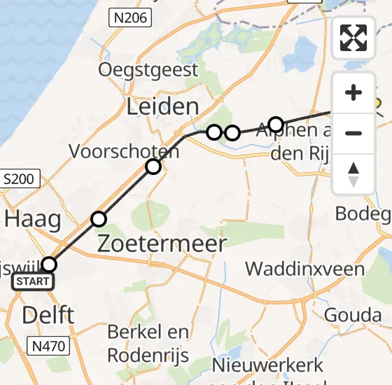 Vlucht Politiehelikopter PH-PXX van Rijswijk naar Ter Aar op donderdag 31 oktober 2024 11:17