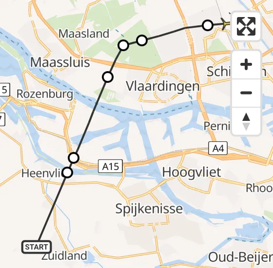 Vlucht Traumahelikopter PH-HVB van Abbenbroek naar Rotterdam op donderdag 31 oktober 2024 11:21