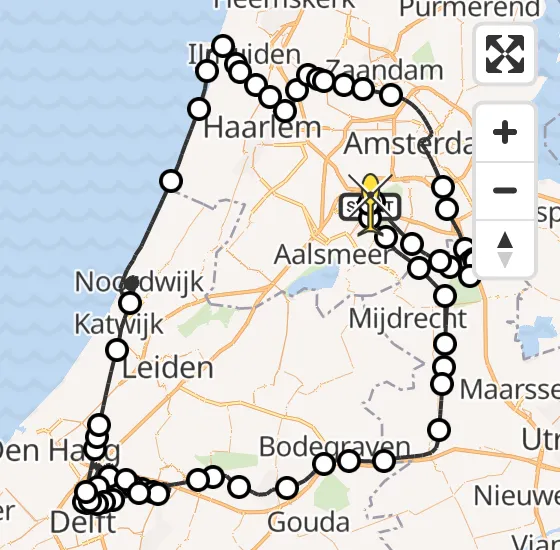 Vlucht Politiehelikopter PH-PXX van Schiphol naar Schiphol op donderdag 31 oktober 2024 12:32