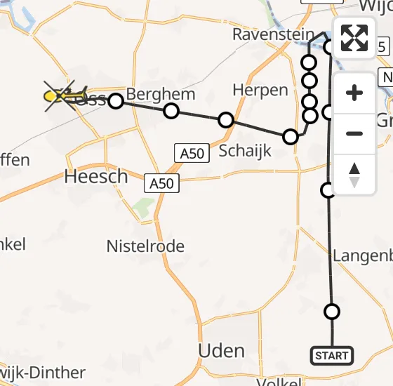 Vlucht Traumahelikopter PH-MAA van Vliegbasis Volkel naar Oss op donderdag 31 oktober 2024 12:44