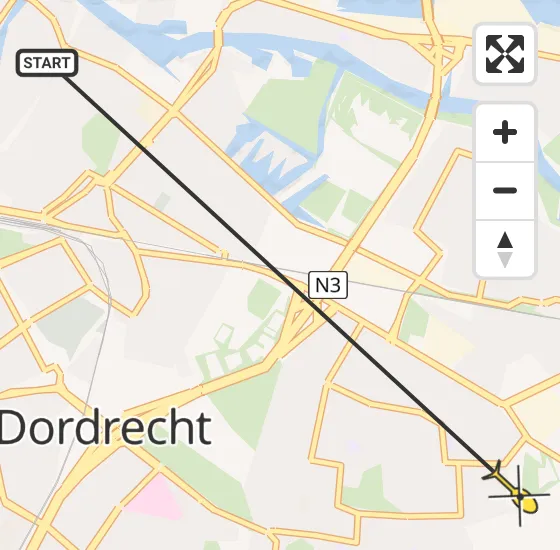 Vlucht Traumahelikopter PH-HVB van Dordrecht naar Dordrecht op donderdag 31 oktober 2024 14:05