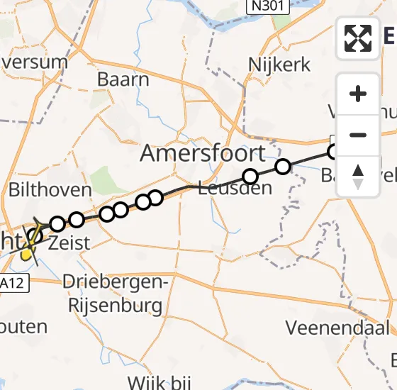 Vlucht Traumahelikopter PH-MAA van Barneveld naar Universitair Medisch Centrum Utrecht op donderdag 31 oktober 2024 16:27