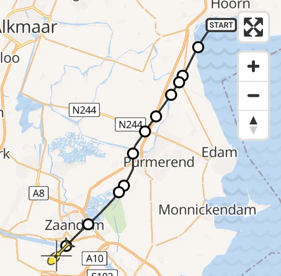 Vlucht Traumahelikopter PH-LLN van Hoorn naar Amsterdam Heliport op donderdag 31 oktober 2024 17:03