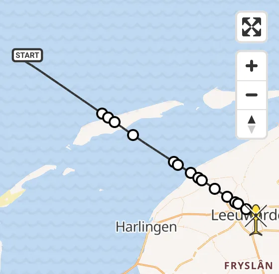 Vlucht Kustwachthelikopter PH-SAR van  naar Leeuwarden op donderdag 31 oktober 2024 18:11