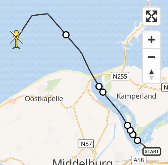 Vlucht Kustwachthelikopter PH-NCG van Vliegveld Midden-Zeeland naar  op vrijdag 1 november 2024 14:17