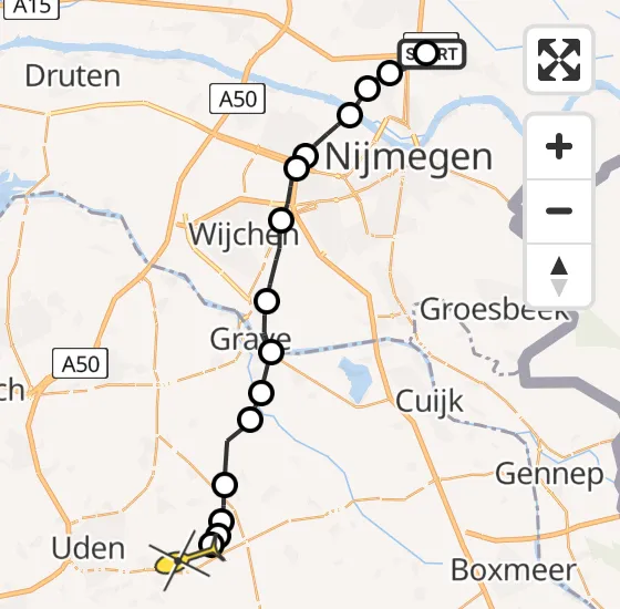 Vlucht Traumahelikopter PH-MAA van Bemmel naar Vliegbasis Volkel op vrijdag 1 november 2024 16:30