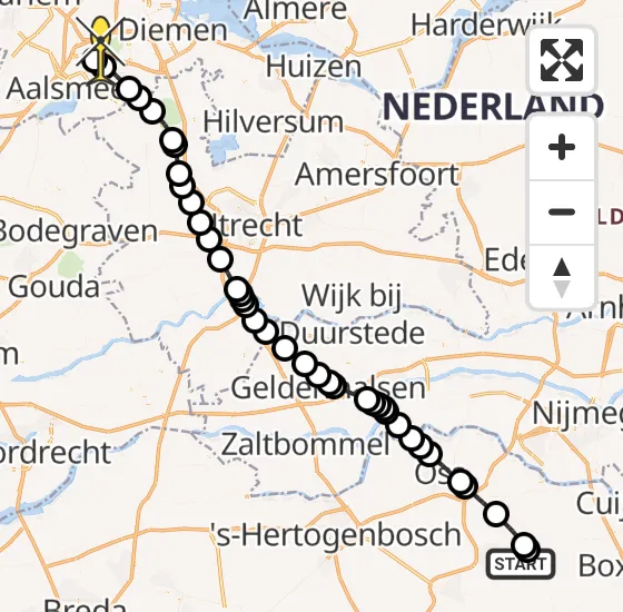 Vlucht Politiehelikopter PH-PXD van Vliegbasis Volkel naar Schiphol op zaterdag 2 november 2024 10:00