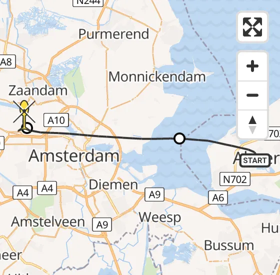 Vlucht Traumahelikopter PH-LLN van Almere naar Amsterdam Heliport op zaterdag 2 november 2024 10:13