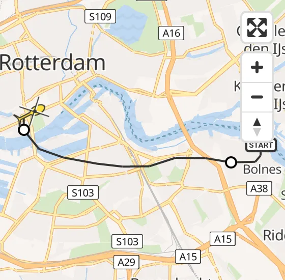 Vlucht Traumahelikopter PH-HVB van Ridderkerk naar Erasmus MC op zaterdag 2 november 2024 10:43