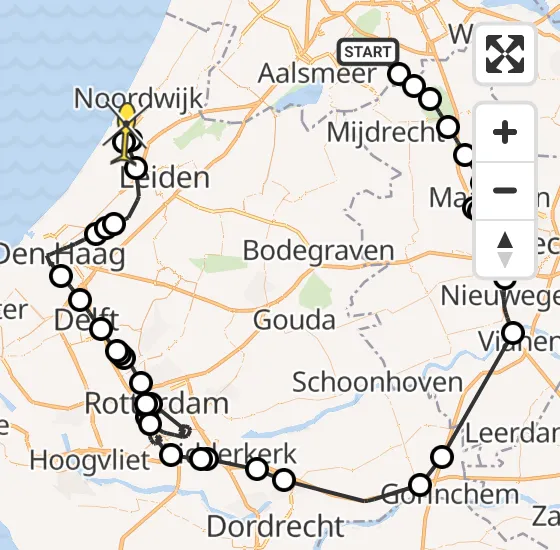 Vlucht Politiehelikopter PH-PXA van Amstelveen naar Katwijk op zaterdag 2 november 2024 12:35