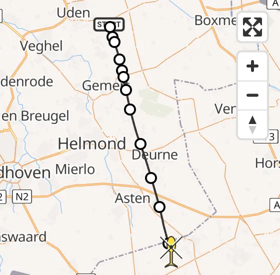 Vlucht Traumahelikopter PH-MAA van Vliegbasis Volkel naar Ospel op zaterdag 2 november 2024 13:44