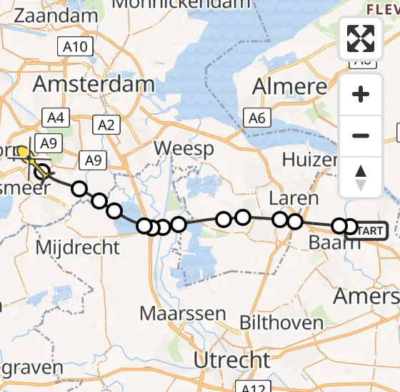 Vlucht Politiehelikopter PH-PXZ van Bunschoten-Spakenburg naar Aalsmeer op zaterdag 2 november 2024 13:44