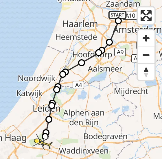 Vlucht Traumahelikopter PH-LLN van Amsterdam Heliport naar Zoetermeer op zaterdag 2 november 2024 14:46