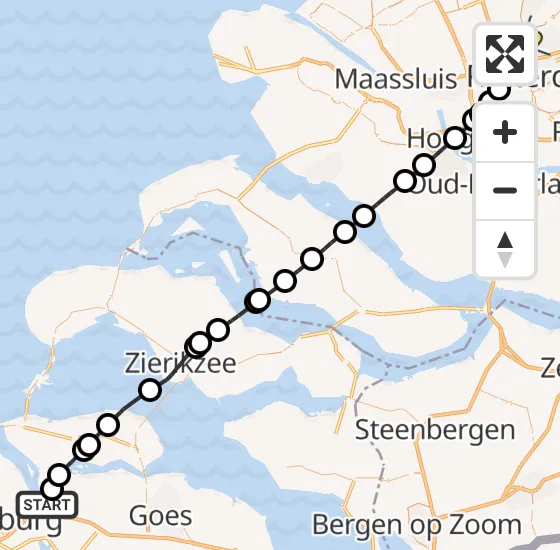 Vlucht Traumahelikopter PH-HVB van Vliegveld Midden-Zeeland naar Rotterdam The Hague Airport op zaterdag 2 november 2024 15:08