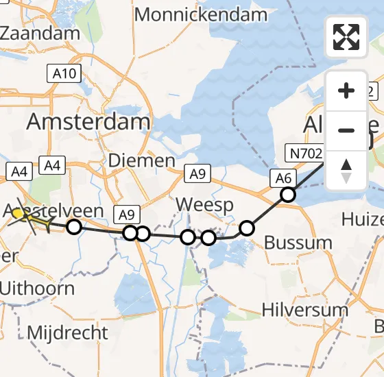 Vlucht Politiehelikopter PH-PXZ van Almere naar Amstelveen op zaterdag 2 november 2024 17:34