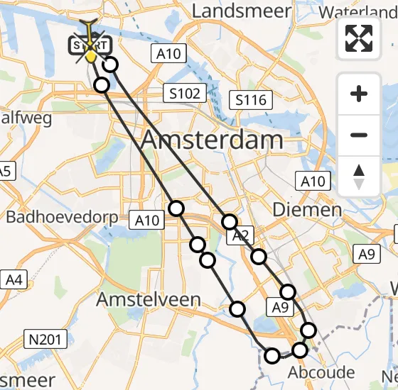 Vlucht Traumahelikopter PH-LLN van Amsterdam Heliport naar Amsterdam Heliport op zaterdag 2 november 2024 23:41