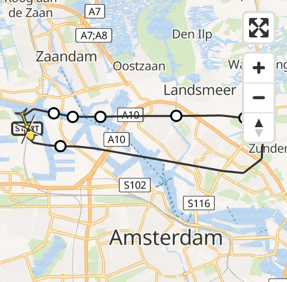 Vlucht Traumahelikopter PH-LLN van Amsterdam Heliport naar Amsterdam Heliport op zondag 3 november 2024 6:11