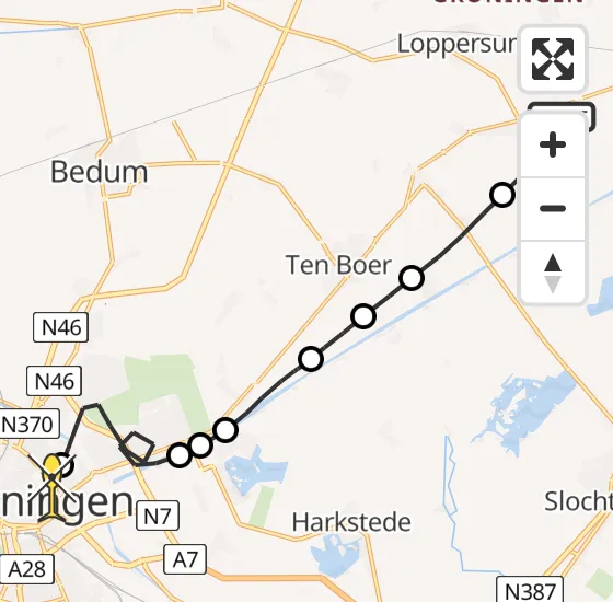 Vlucht Traumahelikopter PH-TTR van Wirdum naar Universitair Medisch Centrum Groningen op zondag 3 november 2024 9:24