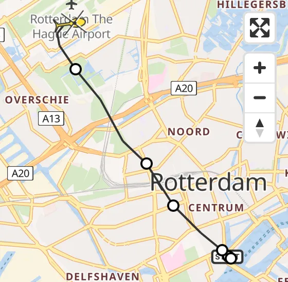 Vlucht Traumahelikopter PH-HVB van Erasmus MC naar Rotterdam The Hague Airport op zondag 3 november 2024 10:32