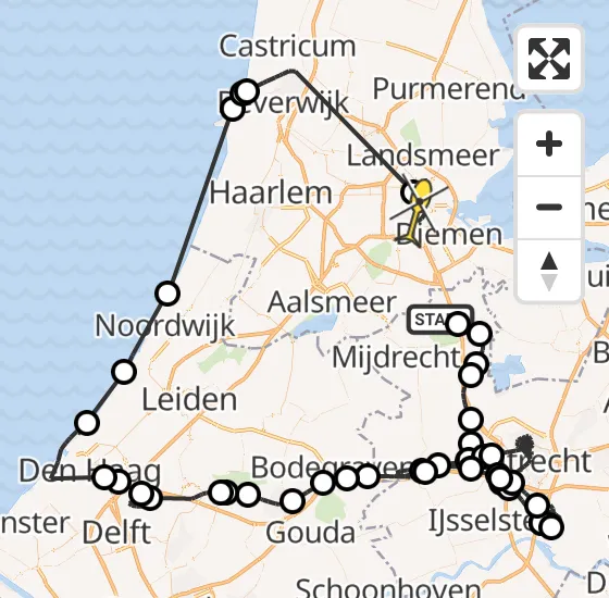 Vlucht Politiehelikopter PH-PXZ van Vinkeveen naar Amsterdam op zondag 3 november 2024 11:37